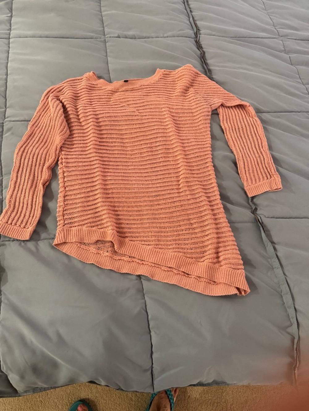 Apt. 9 Peach Open-Knit Scoop Neck Sweater